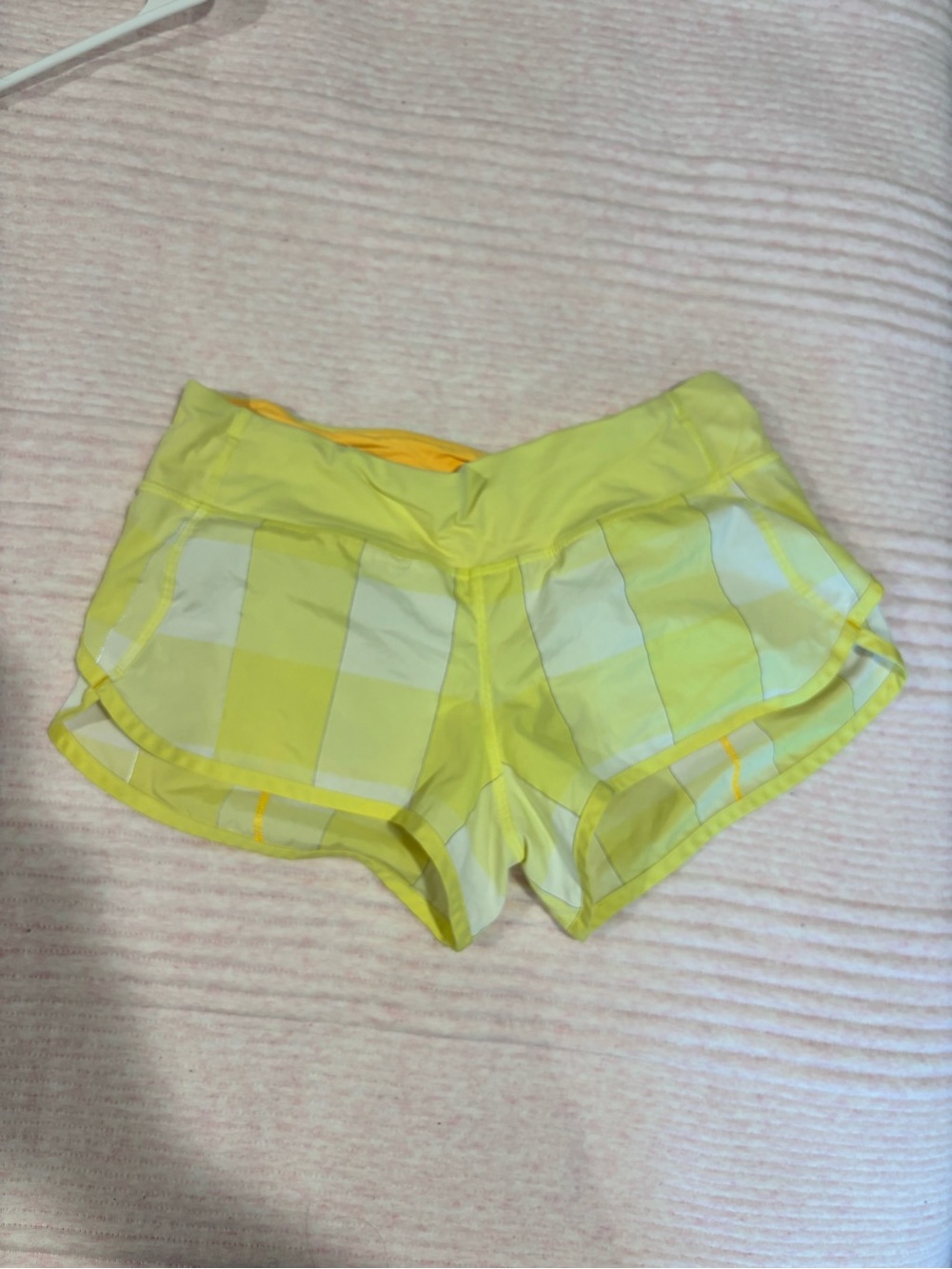 lululemon athletica Yellow Plaid Athletic Shorts